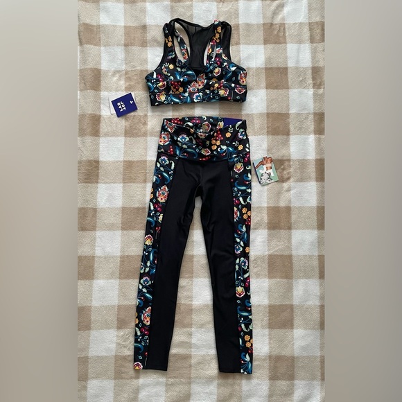 XS Workout Set JoyLab NWT Floral Black Activewear Set - Picture 1 of 7